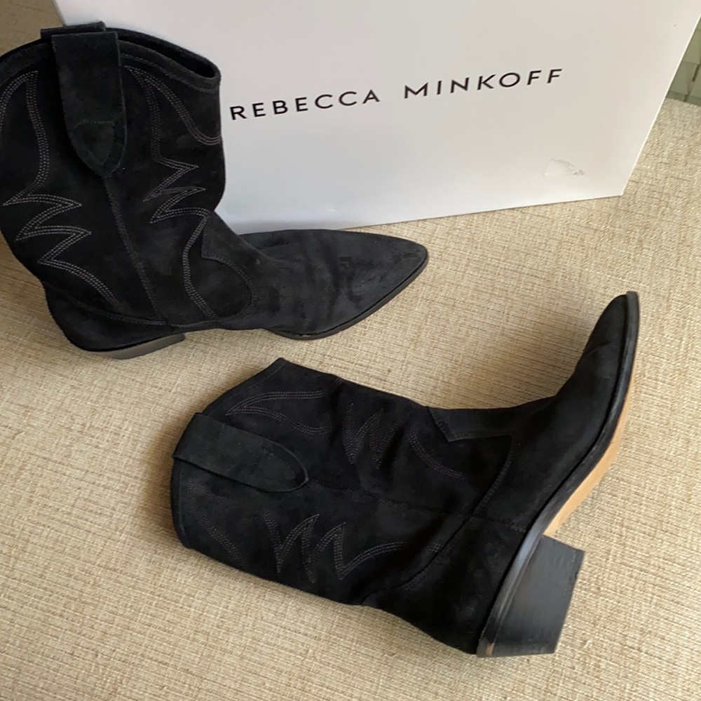 Rebecca Minkoff suede Black Sz8.5 Western Boot